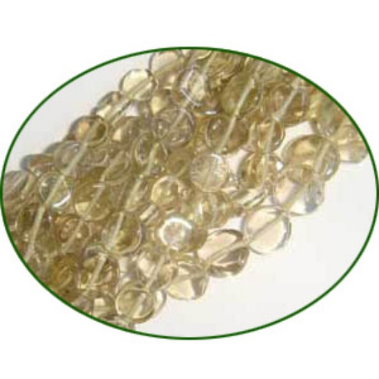 Picture of Fine Quality Lemon Topaz Plain Coin, size: 5mm to 6mm