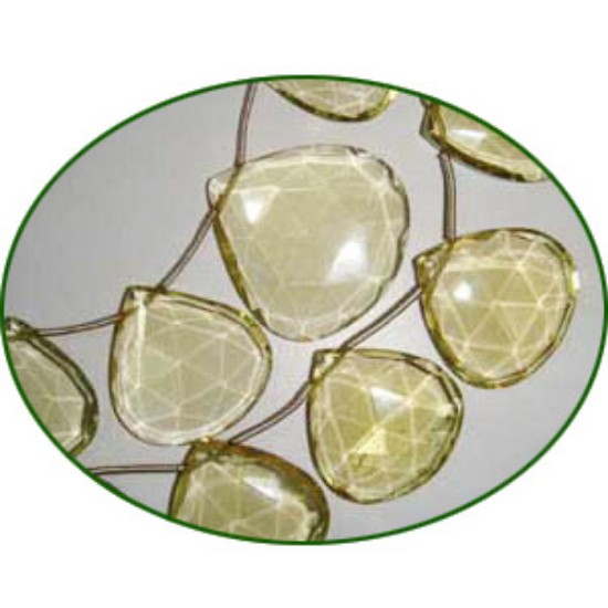 Picture of Fine Quality Lemon Topaz Briolette Faceted Heart, size: 15mm to 25mm