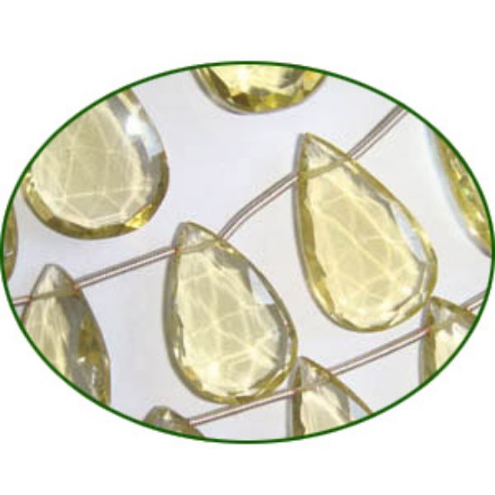 Picture of Fine Quality Lemon Topaz Faceted Large Pears, size: 12x20mm to 18x35mm