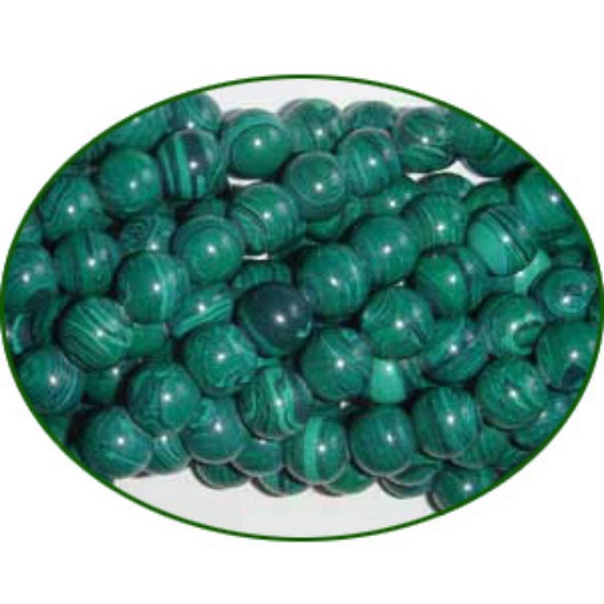 Picture of Fine Quality Malachite Dyed Plain Round, size: 6mm