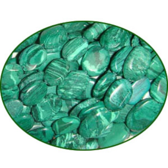 Picture of Fine Quality Malachite Dyed Plain Oval, size: 7x9mm to 8x10mm