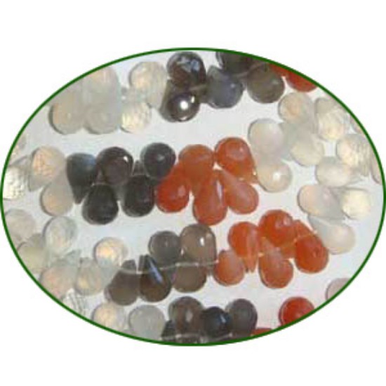 Picture of Fine Quality Mutli Moonstone Faceted Drops, size: 7mm to 10mm