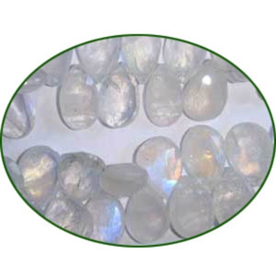Picture of Fine Quality Rainbow Moonstone Faceted Pears, size: 10x12mm to 10x13mm