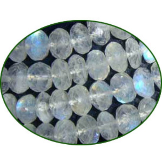 Picture of Fine Quality Rainbow Moonstone Faceted Roundel, size: 6mm to 7mm