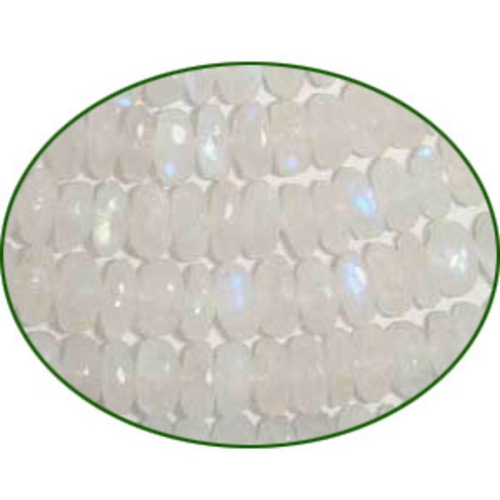 Picture of Fine Quality Rainbow Moonstone Faceted Roundel, size: 7mm to 8mm