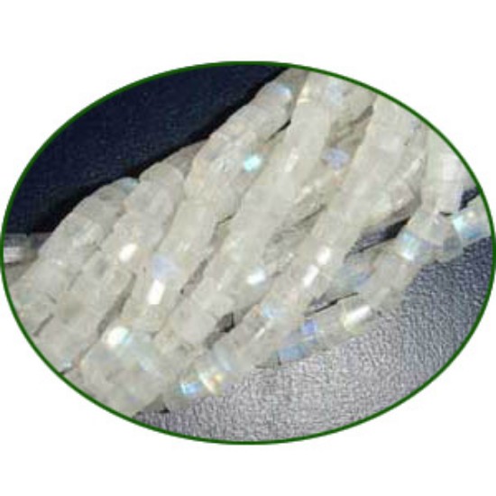 Picture of Fine Quality Rainbow Moonstone Faceted Tyre Wheel, size: 4.5mm to 5mm
