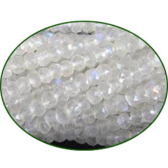 Picture of Fine Quality Rainbow Moonstone Faceted Roundel, size: 3mm to 3.5mm