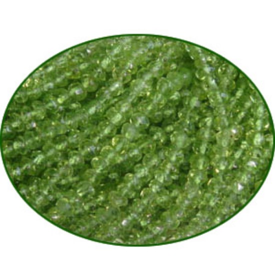 Picture of Fine Quality Peridot Faceted Roundel, size: 3.5mm to 4mm