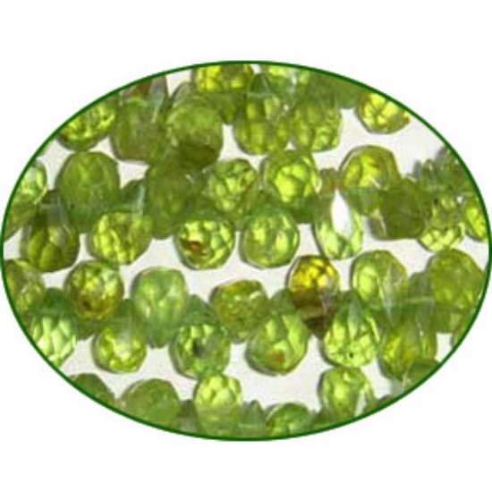 Picture of Fine Quality Peridot Faceted Handcut Drops, size: 5mm to 6mm