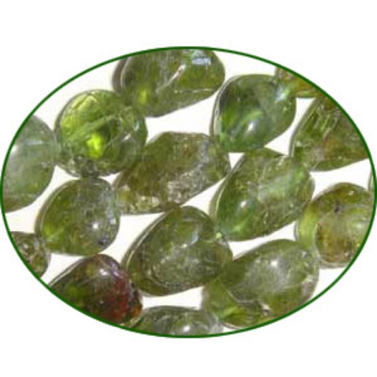 Picture of Fine Quality Peridot Plain Tumble, size: 10mm to 15mm