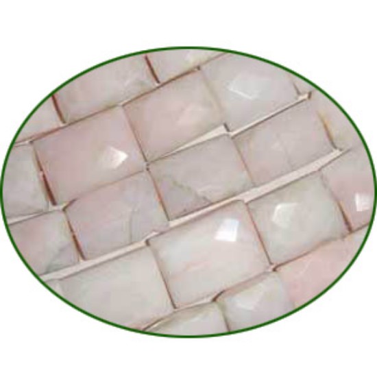 Picture of Fine Quality Pink Opal Faceted Chicklet, size: 11x15mm to 13x18mm