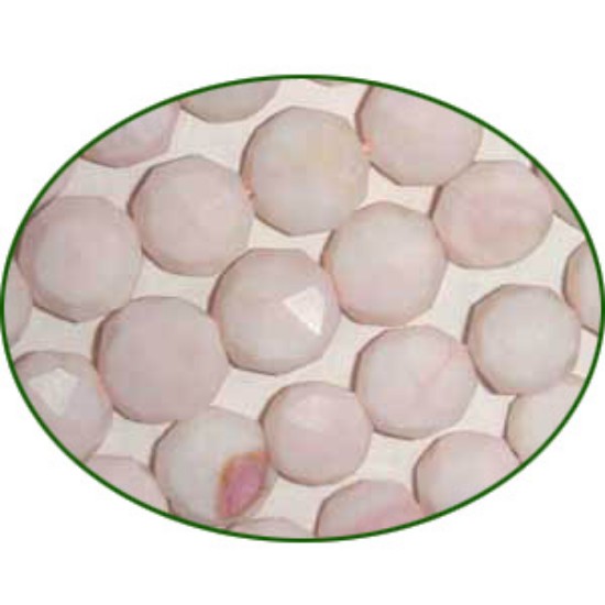 Picture of Fine Quality Pink Opal Faceted Coin, size: 9mm to 12mm