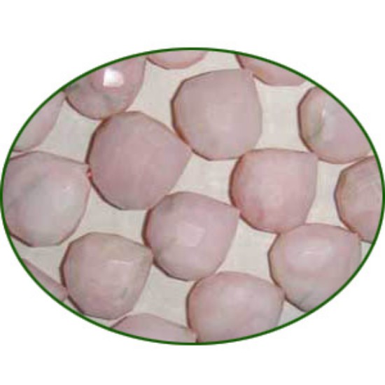 Picture of Fine Quality Pink Opal Faceted Tear Drill Heart, size: 15mm to 18mm