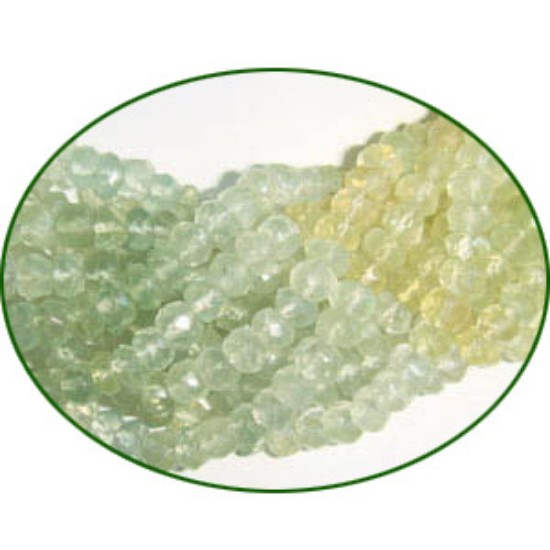 Picture of Fine Quality Prehnite Multi Faceted Roundel, size: 4mm to 4.5mm