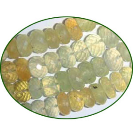 Picture of Fine Quality Prehnite Faceted Roundel, size: 11 to 12mm