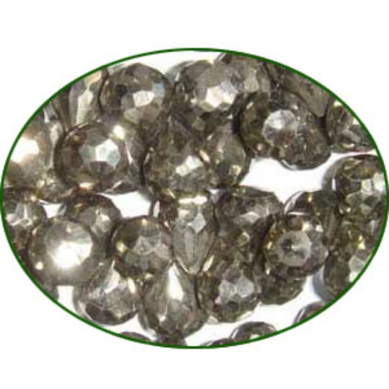Picture of Fine Quality Pyrite Faceted Drops, size: 7mm to 8mm