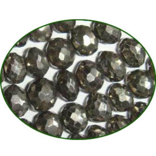 Picture of Fine Quality Pyrite Faceted Roundel, size: 8mm to 9mm