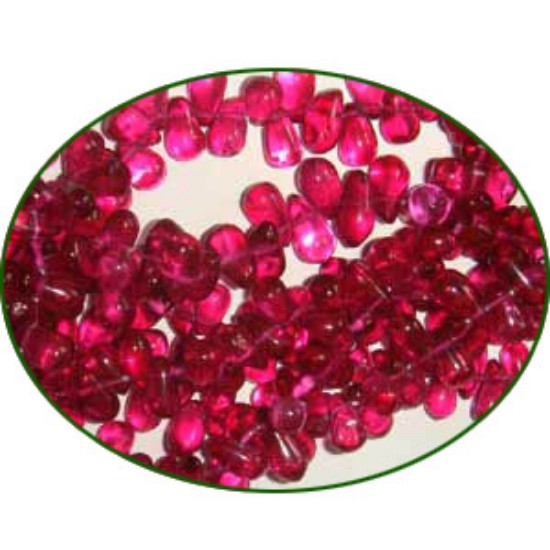 Picture of Fine Quality Ruby Red Quartz Side Drill Drops, size: 7mm to 9mm