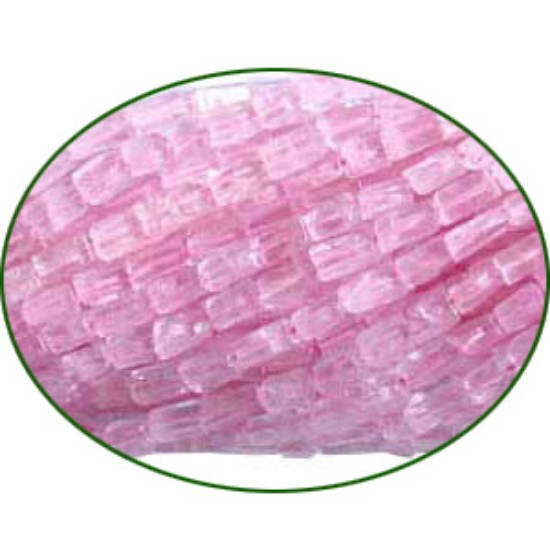 Picture of Fine Quality Rose Quartz Plain Brick, size: 4x6mm to 4x9mm
