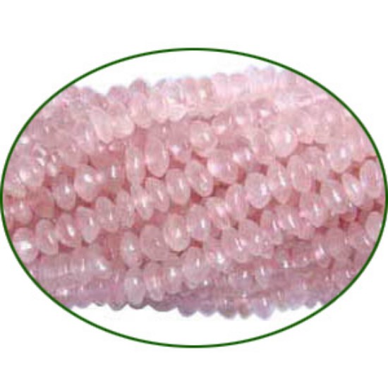 Picture of Fine Quality Rose Quartz Plain Button, size: 4mm to 4.5mm