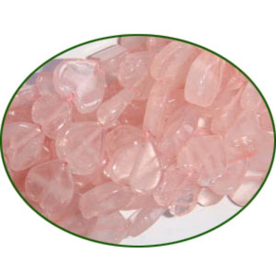 Picture of Fine Quality Rose Quartz Plain Hearts, size: 8mm to 10mm