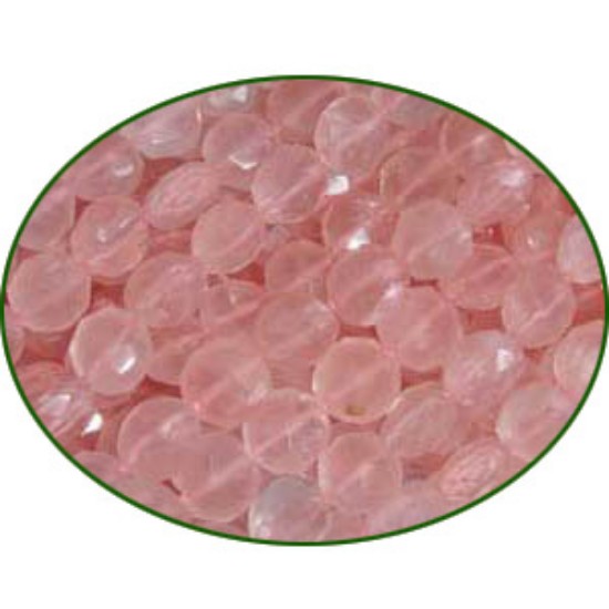 Picture of Fine Quality Rose Quartz Faceted Coin, size: 7mm to 8mm