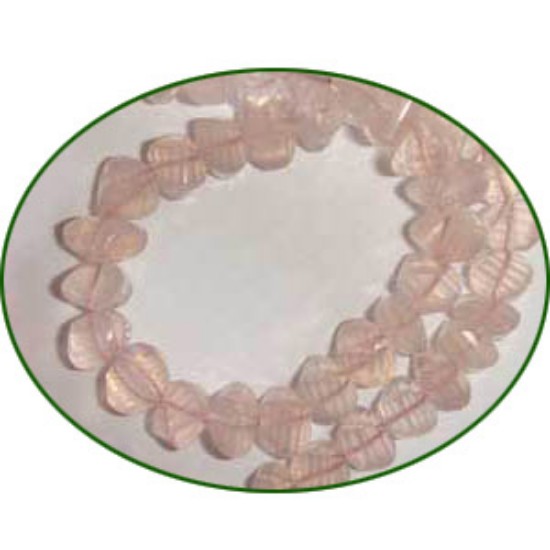 Picture of Fine Quality Rose Quartz Faceted Twisted Pillow, size: 7mm to 7.5mm