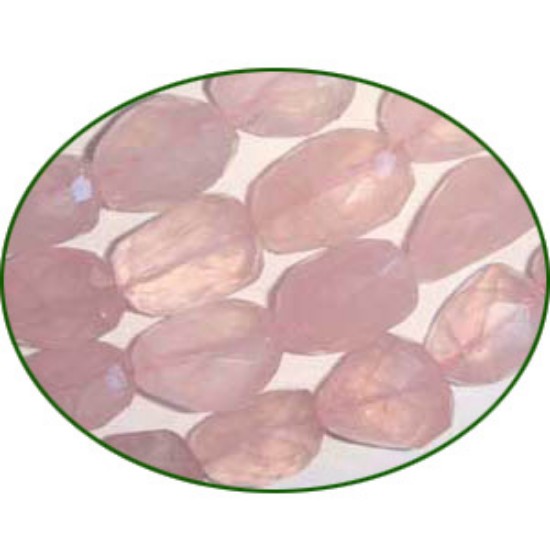 Picture of Fine Quality Rose Quartz Faceted Tumble Hand Cut, size: 15mm to 22mm