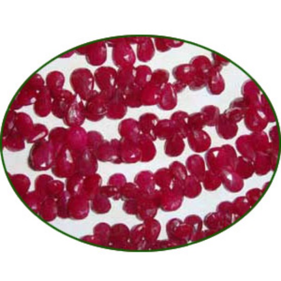Picture of Fine Quality Ruby Dyed Faceted Pears, size: 5x8mm to 6x10mm