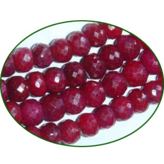 Picture of Fine Quality Ruby Dyed Faceted Roundel, size: 5mm to 6mm