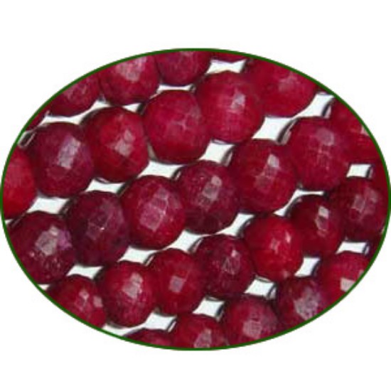 Picture of Fine Quality Ruby Dyed Faceted Roundel, size: 7mm to 8mm