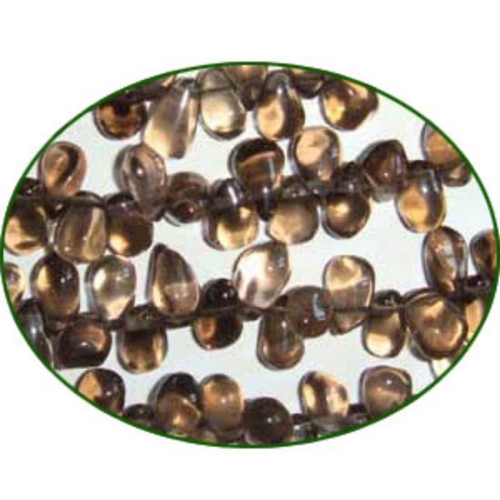 Picture of Fine Quality Smoky Topaz Plain Side Drill Drops, size: 7mm to 9mm