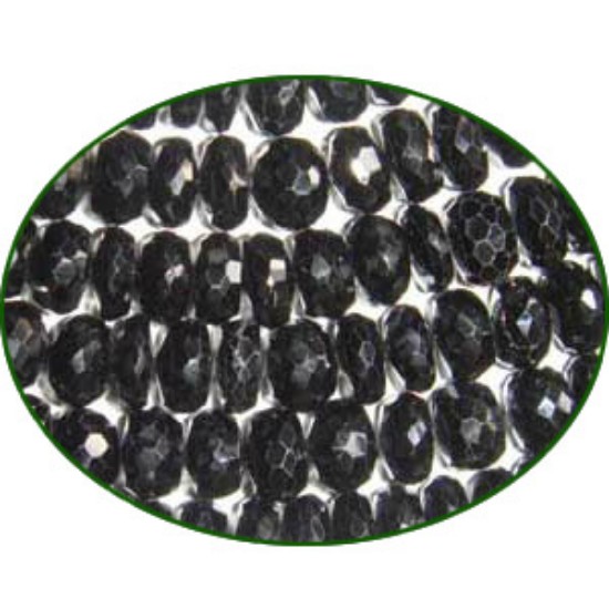 Picture of Fine Quality Black Spinal Faceted Roundel, size: 7mm to 8mm