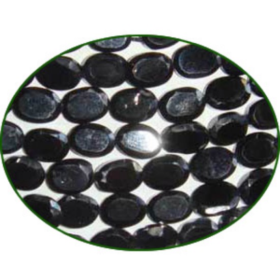 Picture of Fine Quality Black Spinal Faceted Flat Oval, size: 4x6mm to 5x6mm