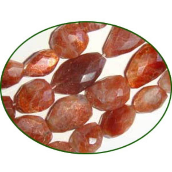 Picture of Fine Quality Sunstone Natural Faceted Tumble, size: 10mm to 18mm