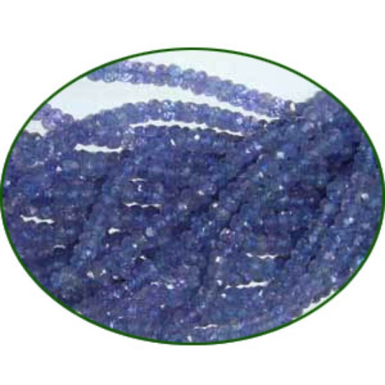 Picture of Fine Quality Tanzanite Faceted Roundel, size: 3mm to 3.5mm