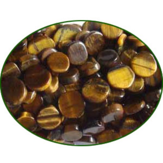 Picture of Fine Quality Tiger Eye Plain Coin, size: 7mm to 9mm