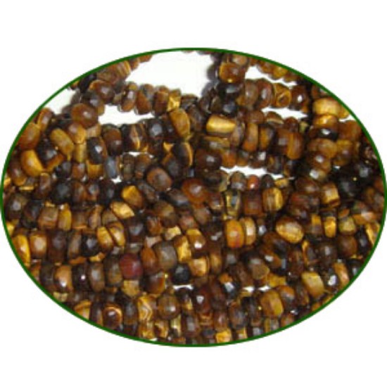 Picture of Fine Quality Tiger Eye Faceted Roundel, size: 4mm to 4.5mm