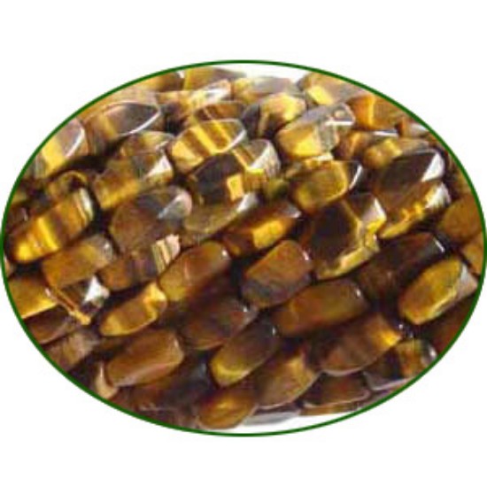 Picture of Fine Quality Tiger Eye Faceted Brick, size: 5x8mm to 5x10mm