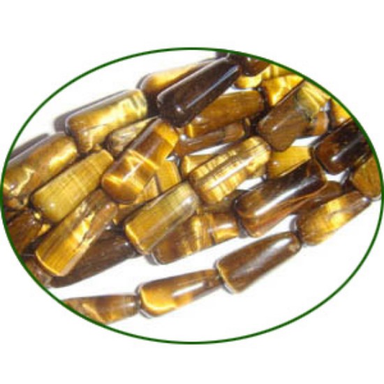 Picture of Fine Quality Tiger Eye Plain Top Drill Drops, size: 8mm to 12mm