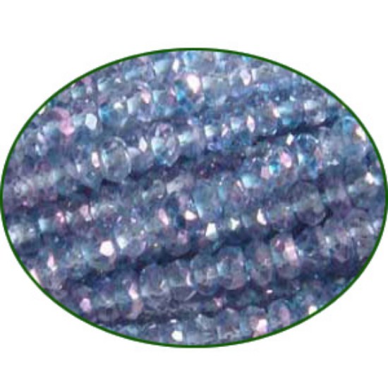 Picture of Fine Quality Grey Topaz Faceted Roundel, size: 3mm to 3.5mm