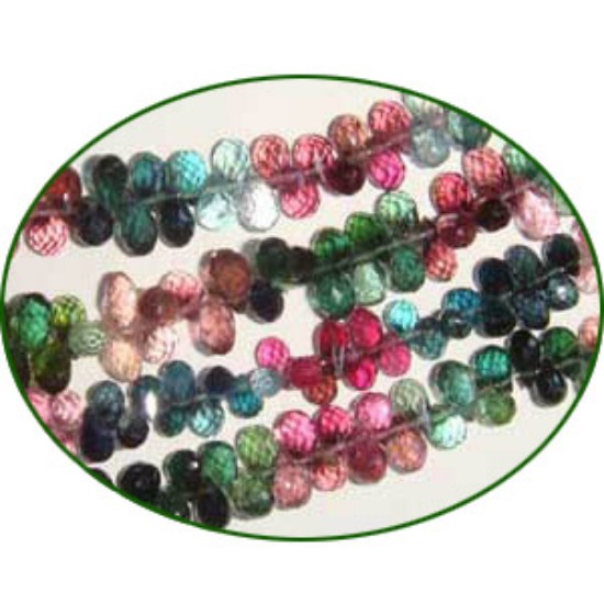 Picture of Fine Quality Multi Tourmaline Faceted Drops, size: 3x5mm to 3x6mm