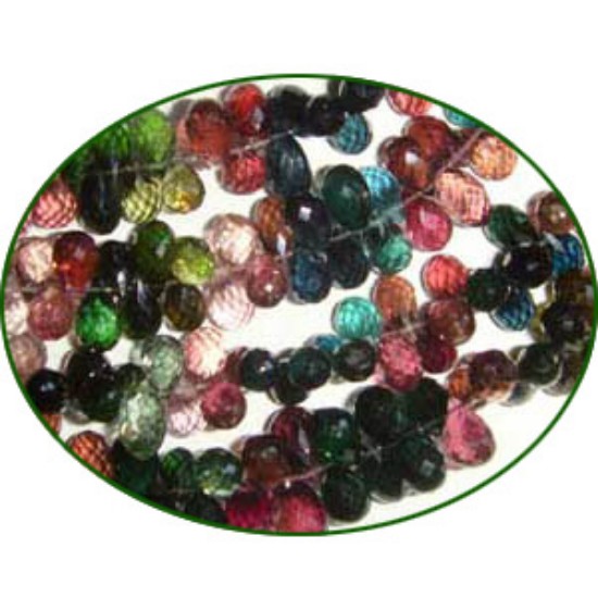 Picture of Fine Quality Multi Tourmaline Faceted Drops, size: 5x7mm to 5x9mm