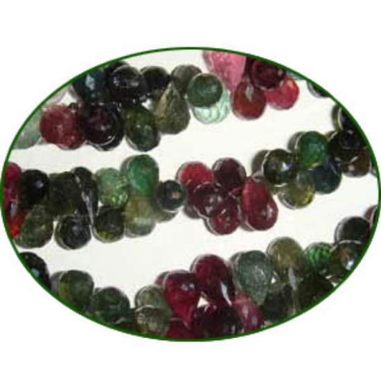 Picture of Fine Quality Multi Tourmaline Faceted Drops, size: 6x10mm to 8x12mm