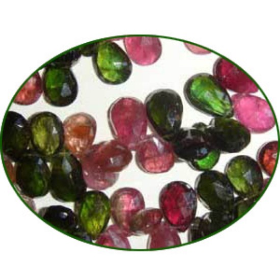 Picture of Fine Quality Multi Tourmaline Faceted Pears, size: 9x11mm to 12x16mm