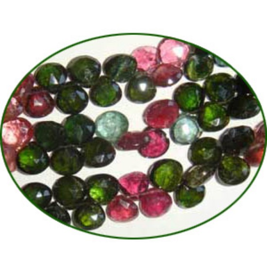 Picture of Fine Quality Multi Tourmaline Faceted Hearts, size: 8mm