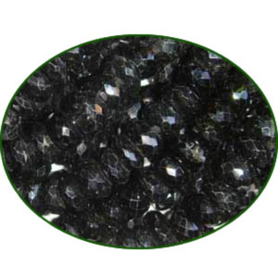 Picture of Fine Quality BlackTourmaline Faceted Roundel, size: 8mm o12mm