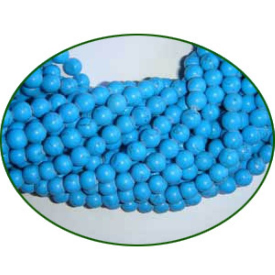 Picture of Fine Quality Tourquoise Dyed Plain Round, size: 3mm