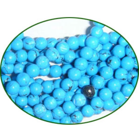 Picture of Fine Quality Tourquoise Dyed Plain Round, size: 4mm