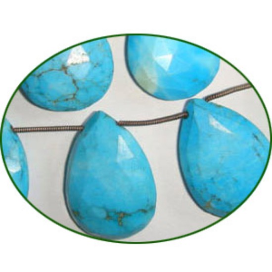 Picture of Fine Quality Tourquoise Large Faceted Pears, size: 18x25mm to 20x30mm